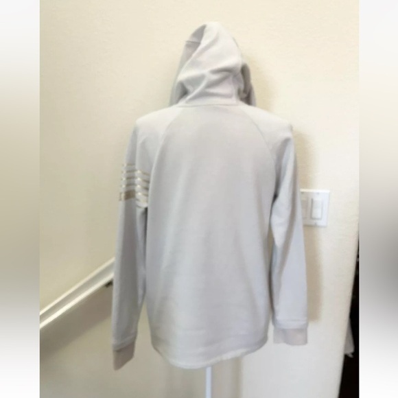Under Armour Pullover Hoodie size Small Loose Fit Threadborne gold stripes beige - Picture 3 of 10